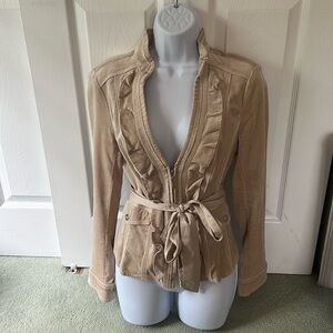 WHBM zipper ruffle jacket with pockets size 4